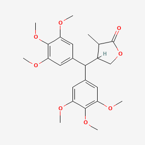 molecular formula C24H30O8 B2565825 4-[Bis(3,4,5-trimethoxyphenyl)methyl]-3-methyloxolan-2-one CAS No. 129341-10-2