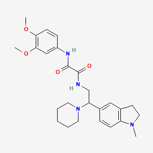 N1-(3,4-dimethoxyphenyl)-N2-(2-(1-methylindolin-5-yl)-2-(piperidin-1-yl)ethyl)oxalamide