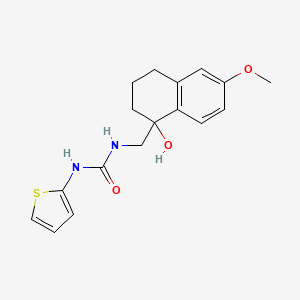 molecular formula C17H20N2O3S B2565829 1-((1-Hydroxy-6-methoxy-1,2,3,4-tetrahydronaphthalen-1-yl)methyl)-3-(thiophen-2-yl)urea CAS No. 2034259-82-8