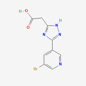 molecular formula C9H7BrN4O2 B2565832 2-[3-(5-bromo-3-pyridyl)-1H-1,2,4-triazol-5-yl]acetic acid CAS No. 929339-34-4
