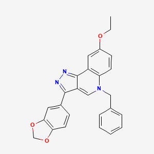 molecular formula C26H21N3O3 B2565835 3-(1,3-苯并二氧杂环-5-基)-5-苄基-8-乙氧基吡唑并[4,3-c]喹啉 CAS No. 866344-60-7