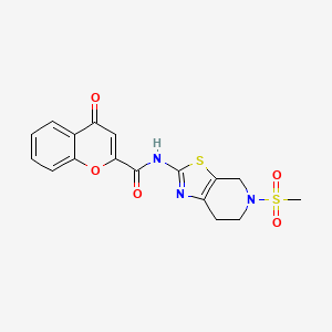 molecular formula C17H15N3O5S2 B2565836 N-(5-(甲基磺酰基)-4,5,6,7-四氢噻唑并[5,4-c]吡啶-2-基)-4-氧代-4H-色满-2-甲酰胺 CAS No. 1421462-41-0