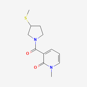 molecular formula C12H16N2O2S B2565861 1-Methyl-3-[3-(methylsulfanyl)pyrrolidine-1-carbonyl]-1,2-dihydropyridin-2-one CAS No. 2097914-91-3