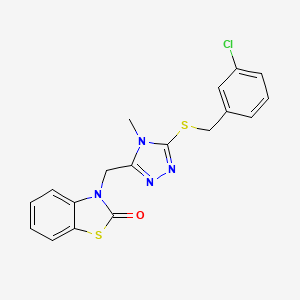 molecular formula C18H15ClN4OS2 B2565865 3-((5-((3-氯苄基)硫)-4-甲基-4H-1,2,4-三唑-3-基)甲基)苯并[d]噻唑-2(3H)-酮 CAS No. 847400-92-4