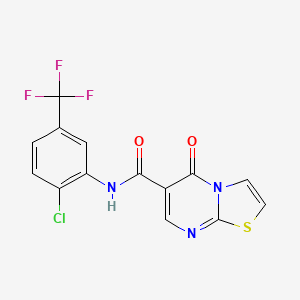 molecular formula C14H7ClF3N3O2S B2565866 N-(2-氯-5-(三氟甲基)苯基)-5-氧代-5H-噻唑并[3,2-a]嘧啶-6-甲酰胺 CAS No. 851944-50-8