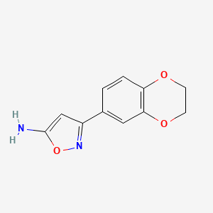 molecular formula C11H10N2O3 B2565869 3-(2,3-Dihydro-1,4-benzodioxin-6-yl)-1,2-oxazol-5-amine CAS No. 501116-29-6