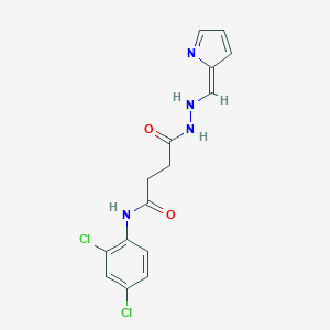 molecular formula C15H14Cl2N4O2 B256588 N-(2,4-dichlorophenyl)-4-oxo-4-[2-[(Z)-pyrrol-2-ylidenemethyl]hydrazinyl]butanamide 