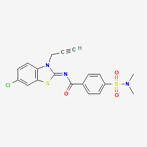 molecular formula C19H16ClN3O3S2 B2565886 (Z)-N-(6-chloro-3-(prop-2-yn-1-yl)benzo[d]thiazol-2(3H)-ylidene)-4-(N,N-dimethylsulfamoyl)benzamide CAS No. 941976-96-1