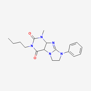 molecular formula C18H21N5O2 B2565891 3-butyl-1-methyl-8-phenyl-1H,2H,3H,4H,6H,7H,8H-imidazo[1,2-g]purine-2,4-dione CAS No. 872838-71-6