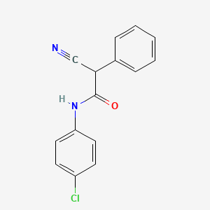 molecular formula C15H11ClN2O B2565898 N-(4-chlorophenyl)-2-cyano-2-phenylacetamide CAS No. 80545-01-3