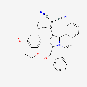 2-((3-Benzoyl-2-(2,4-diethoxyphenyl)-1,2,3,10b-tetrahydropyrrolo[2,1-a]isoquinolin-1-yl)(cyclopropyl)methylene)malononitrile
