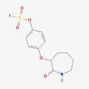 molecular formula C12H14FNO5S B2565905 3-(4-Fluorosulfonyloxyphenoxy)-2-oxoazepane CAS No. 2411298-88-7