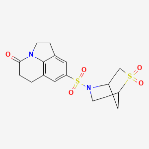 8-((2,2-dioxido-2-thia-5-azabicyclo[2.2.1]heptan-5-yl)sulfonyl)-5,6-dihydro-1H-pyrrolo[3,2,1-ij]quinolin-4(2H)-one