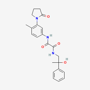 molecular formula C22H25N3O4 B2565917 N1-(2-hydroxy-2-phenylpropyl)-N2-(4-methyl-3-(2-oxopyrrolidin-1-yl)phenyl)oxalamide CAS No. 1351620-44-4