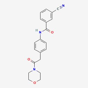 molecular formula C20H19N3O3 B2565920 3-cyano-N-(4-(2-morpholino-2-oxoethyl)phenyl)benzamide CAS No. 1207023-05-9