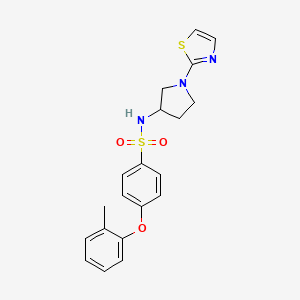 molecular formula C20H21N3O3S2 B2565922 N-(1-(thiazol-2-yl)pyrrolidin-3-yl)-4-(o-tolyloxy)benzenesulfonamide CAS No. 1797900-70-9