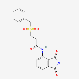 molecular formula C19H18N2O5S B2565923 3-(benzylsulfonyl)-N-(2-methyl-1,3-dioxoisoindolin-4-yl)propanamide CAS No. 923447-93-2