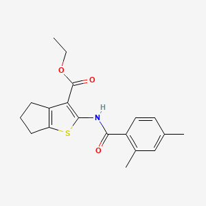 molecular formula C19H21NO3S B2565925 ethyl 2-(2,4-dimethylbenzamido)-5,6-dihydro-4H-cyclopenta[b]thiophene-3-carboxylate CAS No. 674361-92-3