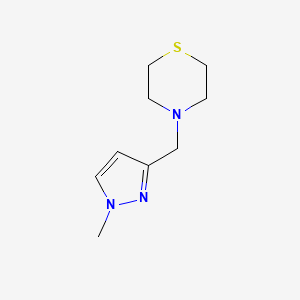 molecular formula C9H15N3S B2565928 4-((1-甲基-1H-吡唑-3-基)甲基)硫代吗啉 CAS No. 2309541-52-2