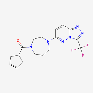 molecular formula C17H19F3N6O B2565931 Cyclopent-3-en-1-yl-[4-[3-(trifluoromethyl)-[1,2,4]triazolo[4,3-b]pyridazin-6-yl]-1,4-diazepan-1-yl]methanone CAS No. 2380077-55-2