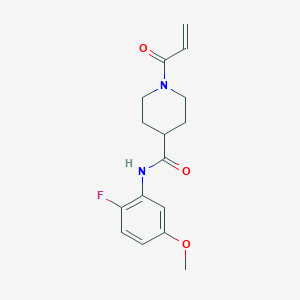 molecular formula C16H19FN2O3 B2565932 N-(2-Fluoro-5-methoxyphenyl)-1-prop-2-enoylpiperidine-4-carboxamide CAS No. 2361863-20-7