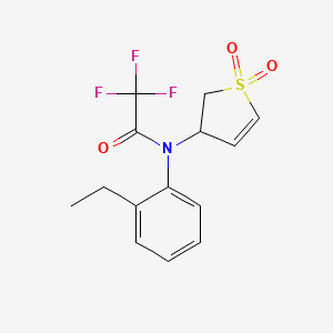 molecular formula C14H14F3NO3S B2565942 N-(1,1-dioxido-2,3-dihydrothiophen-3-yl)-N-(2-ethylphenyl)-2,2,2-trifluoroacetamide CAS No. 325984-97-2