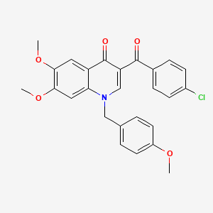 3-(4-Chlorobenzoyl)-6,7-dimethoxy-1-[(4-methoxyphenyl)methyl]quinolin-4-one