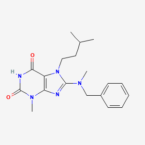 molecular formula C19H25N5O2 B2565959 8-(benzyl(methyl)amino)-7-isopentyl-3-methyl-1H-purine-2,6(3H,7H)-dione CAS No. 376382-94-4