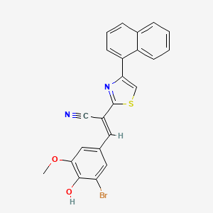 molecular formula C23H15BrN2O2S B2565961 (E)-3-(3-bromo-4-hydroxy-5-methoxyphenyl)-2-(4-(naphthalen-1-yl)thiazol-2-yl)acrylonitrile CAS No. 683254-79-7