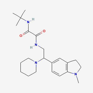 molecular formula C22H34N4O2 B2565965 N1-(叔丁基)-N2-(2-(1-甲基吲哚-5-基)-2-(哌啶-1-基)乙基)草酰胺 CAS No. 922083-70-3