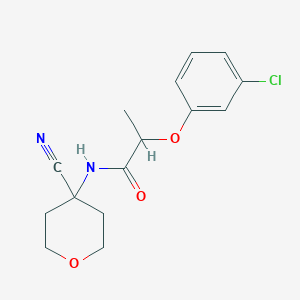 molecular formula C15H17ClN2O3 B2565967 2-(3-Chlorophenoxy)-N-(4-cyanooxan-4-YL)propanamide CAS No. 1385404-45-4