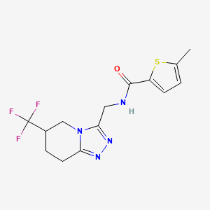 5-methyl-N-((6-(trifluoromethyl)-5,6,7,8-tetrahydro-[1,2,4]triazolo[4,3-a]pyridin-3-yl)methyl)thiophene-2-carboxamide