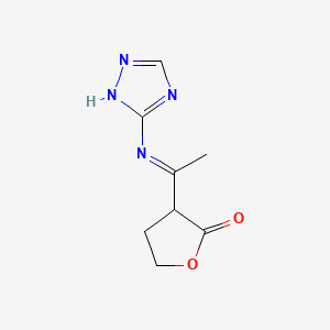 molecular formula C8H10N4O2 B2565975 3-[(1E)-1-[(1H-1,2,4-三唑-3-基)亚氨基]乙基]氧杂环-2-酮 CAS No. 74258-03-0