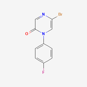 molecular formula C10H6BrFN2O B2565984 5-Bromo-1-(4-fluorophenyl)pyrazin-2(1H)-one CAS No. 2091289-42-6