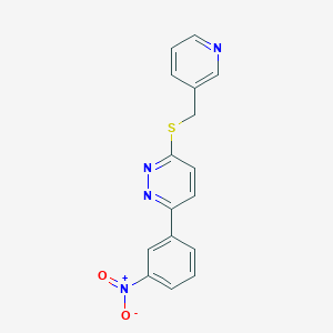 molecular formula C16H12N4O2S B2565985 3-(3-Nitrophenyl)-6-(pyridin-3-ylmethylsulfanyl)pyridazine CAS No. 893999-78-5
