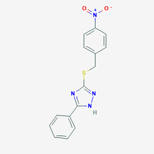 molecular formula C15H12N4O2S B256599 3-({4-nitrobenzyl}sulfanyl)-5-phenyl-4H-1,2,4-triazole 
