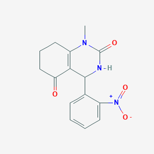 molecular formula C15H15N3O4 B256600 1-methyl-4-(2-nitrophenyl)-4,6,7,8-tetrahydro-3H-quinazoline-2,5-dione 