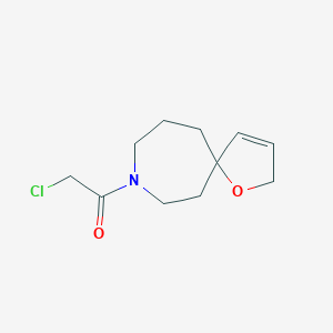 molecular formula C11H16ClNO2 B2566000 2-Chloro-1-(1-oxa-9-azaspiro[4.6]undec-3-en-9-yl)ethanone CAS No. 2411274-54-7