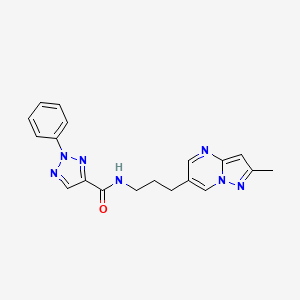 molecular formula C19H19N7O B2566001 N-(3-(2-methylpyrazolo[1,5-a]pyrimidin-6-yl)propyl)-2-phenyl-2H-1,2,3-triazole-4-carboxamide CAS No. 1797183-43-7