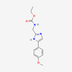 molecular formula C14H17N3O3 B2566006 ethyl ((4-(4-methoxyphenyl)-1H-imidazol-2-yl)methyl)carbamate CAS No. 1421523-33-2