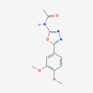 molecular formula C12H13N3O4 B2566009 N-(5-(3,4-dimethoxyphenyl)-1,3,4-oxadiazol-2-yl)acetamide CAS No. 19938-43-3