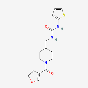 molecular formula C16H19N3O3S B2566016 1-((1-(呋喃-3-羰基)哌啶-4-基)甲基)-3-(噻吩-2-基)脲 CAS No. 1396798-40-5