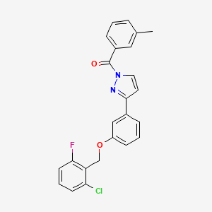 (3-{3-[(2-chloro-6-fluorobenzyl)oxy]phenyl}-1H-pyrazol-1-yl)(3-methylphenyl)methanone