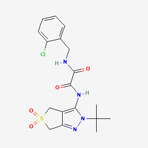 molecular formula C18H21ClN4O4S B2566021 N1-(2-(tert-butyl)-5,5-dioxido-4,6-dihydro-2H-thieno[3,4-c]pyrazol-3-yl)-N2-(2-chlorobenzyl)oxalamide CAS No. 899751-33-8