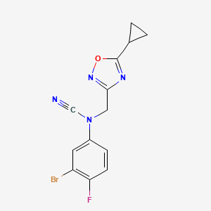 3-bromo-N-cyano-N-[(5-cyclopropyl-1,2,4-oxadiazol-3-yl)methyl]-4-fluoroaniline