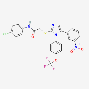 N-(4-chlorophenyl)-2-((5-(3-nitrophenyl)-1-(4-(trifluoromethoxy)phenyl)-1H-imidazol-2-yl)thio)acetamide