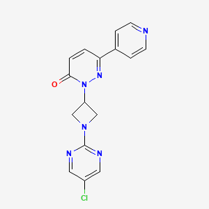 molecular formula C16H13ClN6O B2566046 2-[1-(5-Chloropyrimidin-2-yl)azetidin-3-yl]-6-pyridin-4-ylpyridazin-3-one CAS No. 2380173-48-6