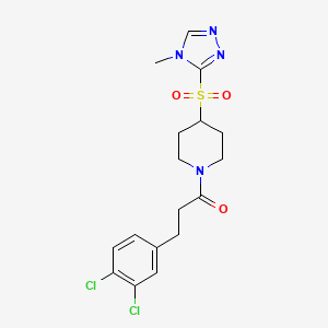 3-(3,4-dichlorophenyl)-1-(4-((4-methyl-4H-1,2,4-triazol-3-yl)sulfonyl)piperidin-1-yl)propan-1-one