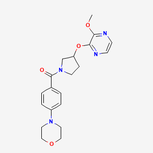 molecular formula C20H24N4O4 B2566052 (3-((3-甲氧基吡嗪-2-基)氧基)吡咯烷-1-基)(4-吗啉苯基)甲苯酮 CAS No. 2034562-45-1