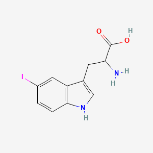 molecular formula C11H11IN2O2 B2566067 2-氨基-3-(5-碘-1H-吲哚-3-基)丙酸 CAS No. 15641-49-3
